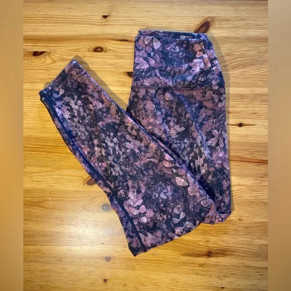 RBX Pink & Purple Patterned Floral Yoga Leggings Size Large - Picture 5 of 6